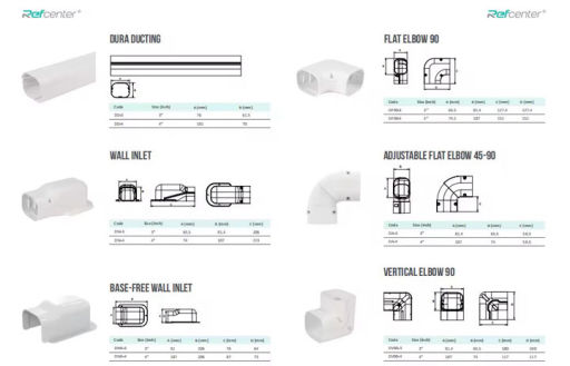 Line Set Ducting, Wall Inlets & Elbows